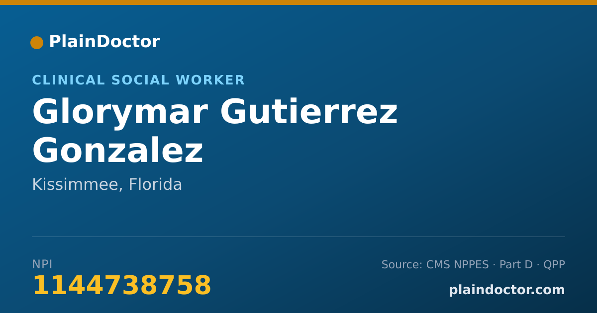 Shareable card for Glorymar Gutierrez Gonzalez - Clinical Social Worker, Kissimmee, FL