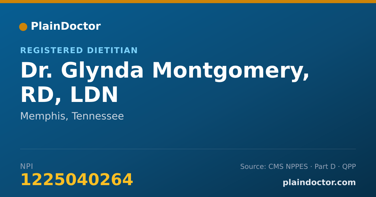 Shareable card for Glynda Montgomery, RD, LDN - Registered Dietitian, Memphis, TN