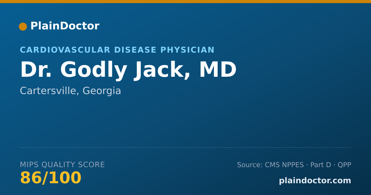 Shareable card for Godly Jack, MD - Cardiovascular Disease Physician, Cartersville, GA