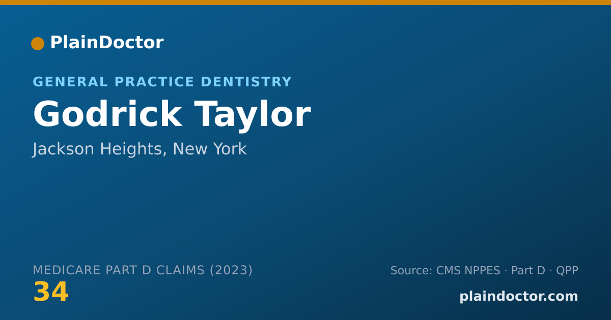 Shareable card for Godrick Taylor - General Practice Dentistry, Jackson Heights, NY