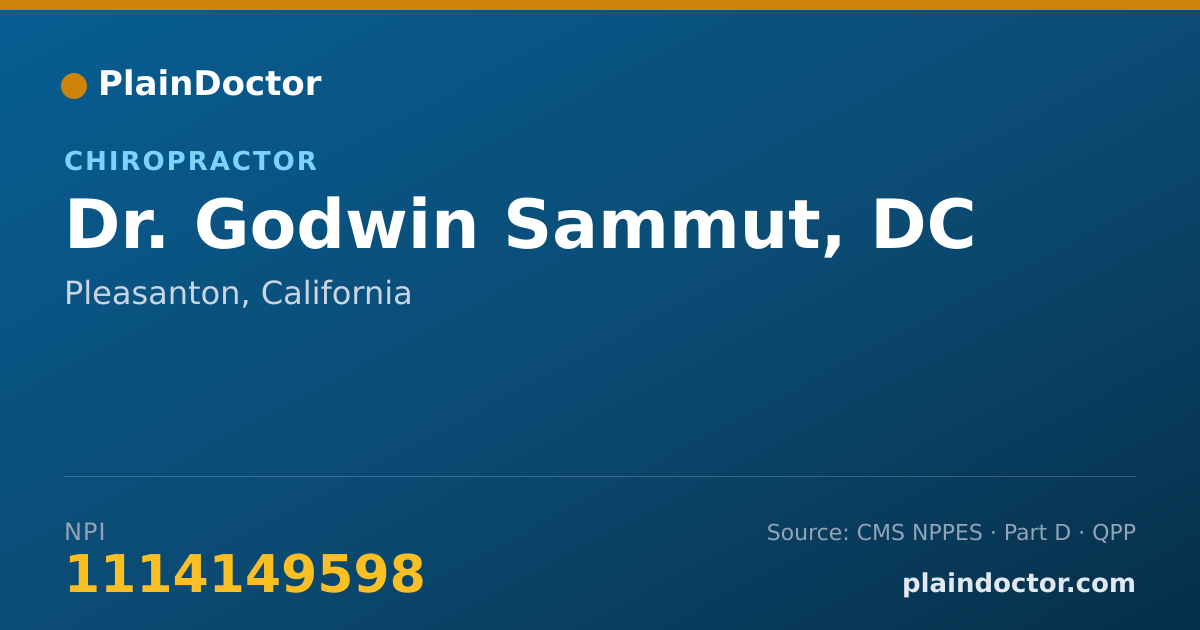 Shareable card for Godwin Sammut, DC - Chiropractor, Pleasanton, CA