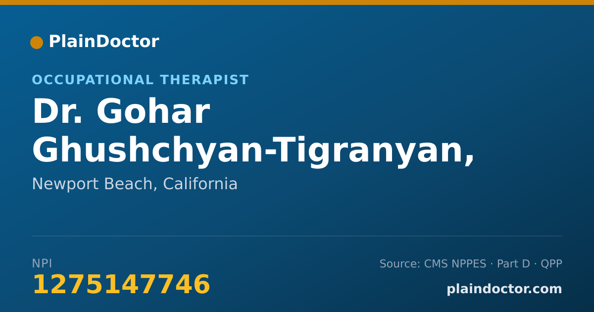 Shareable card for Gohar Ghushchyan-Tigranyan, OTD - Occupational Therapist, Newport Beach, CA