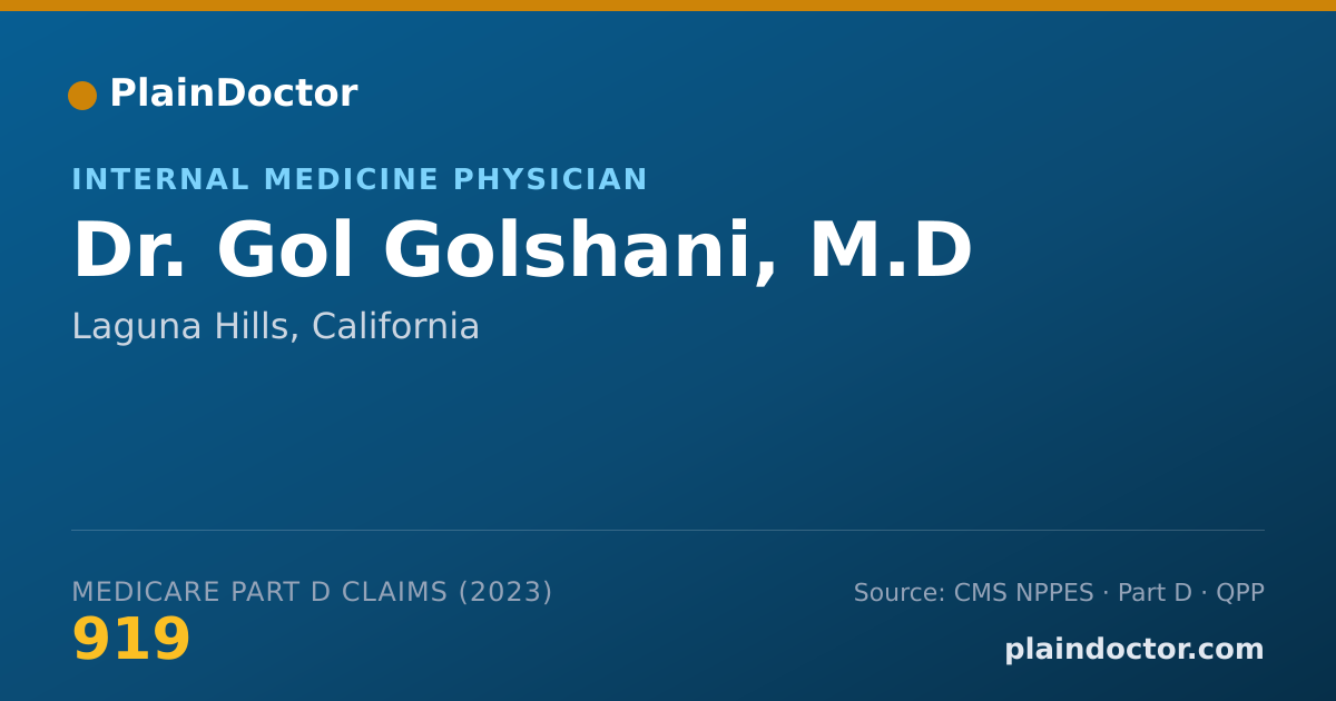 Shareable card for Gol Golshani, M.D - Internal Medicine Physician, Laguna Hills, CA