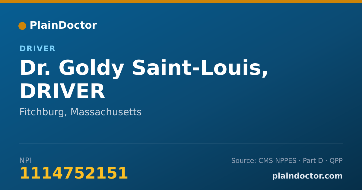 Shareable card for Goldy Saint-Louis, DRIVER - Driver, Fitchburg, MA