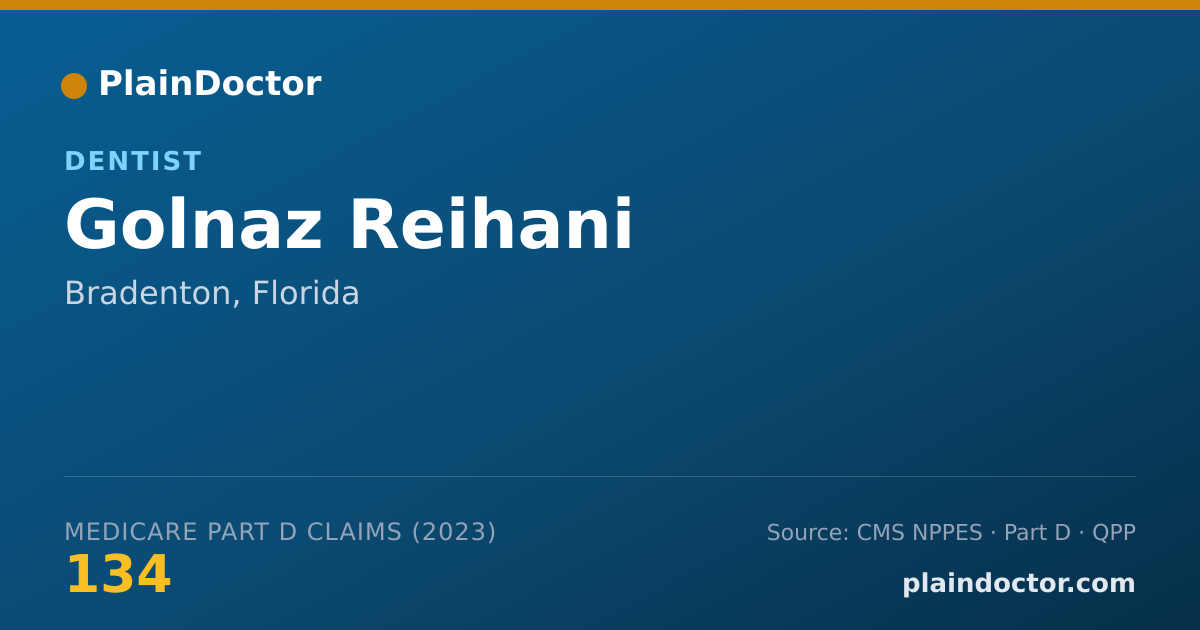 Shareable card for Golnaz Reihani - Dentist, Bradenton, FL