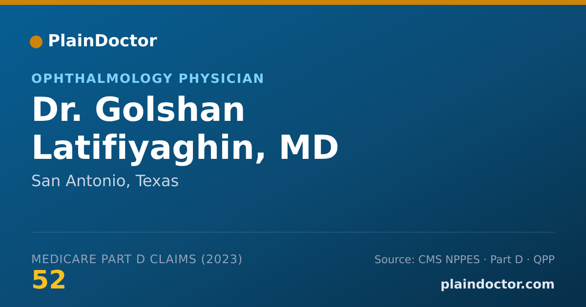 Shareable card for Golshan Latifiyaghin, MD - Ophthalmology Physician, San Antonio, TX