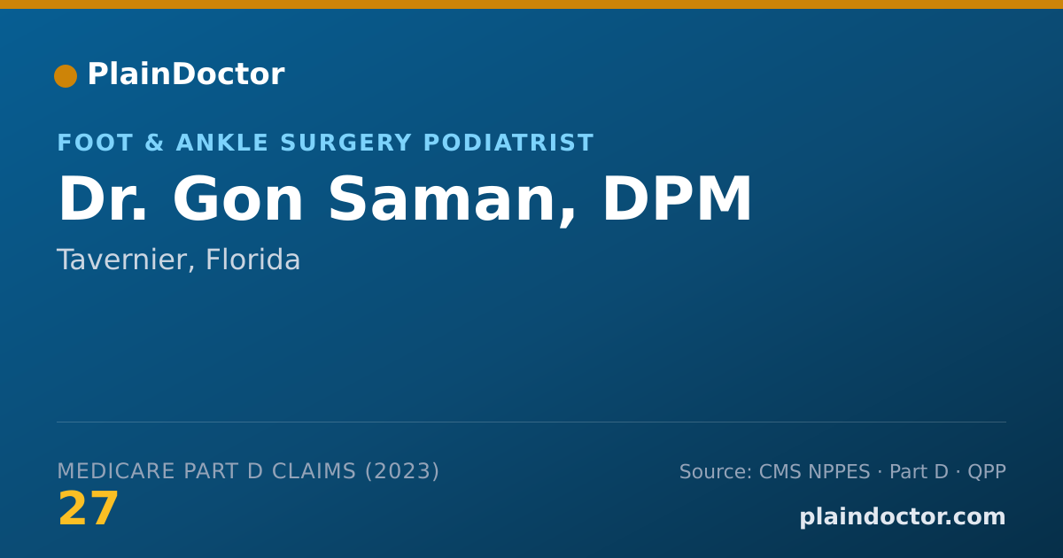 Shareable card for Gon Saman, DPM - Foot & Ankle Surgery Podiatrist, Tavernier, FL