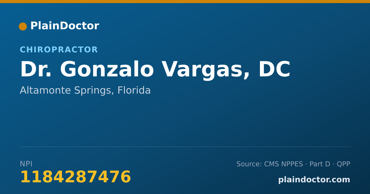 Shareable card for Gonzalo Vargas, DC - Chiropractor, Altamonte Springs, FL