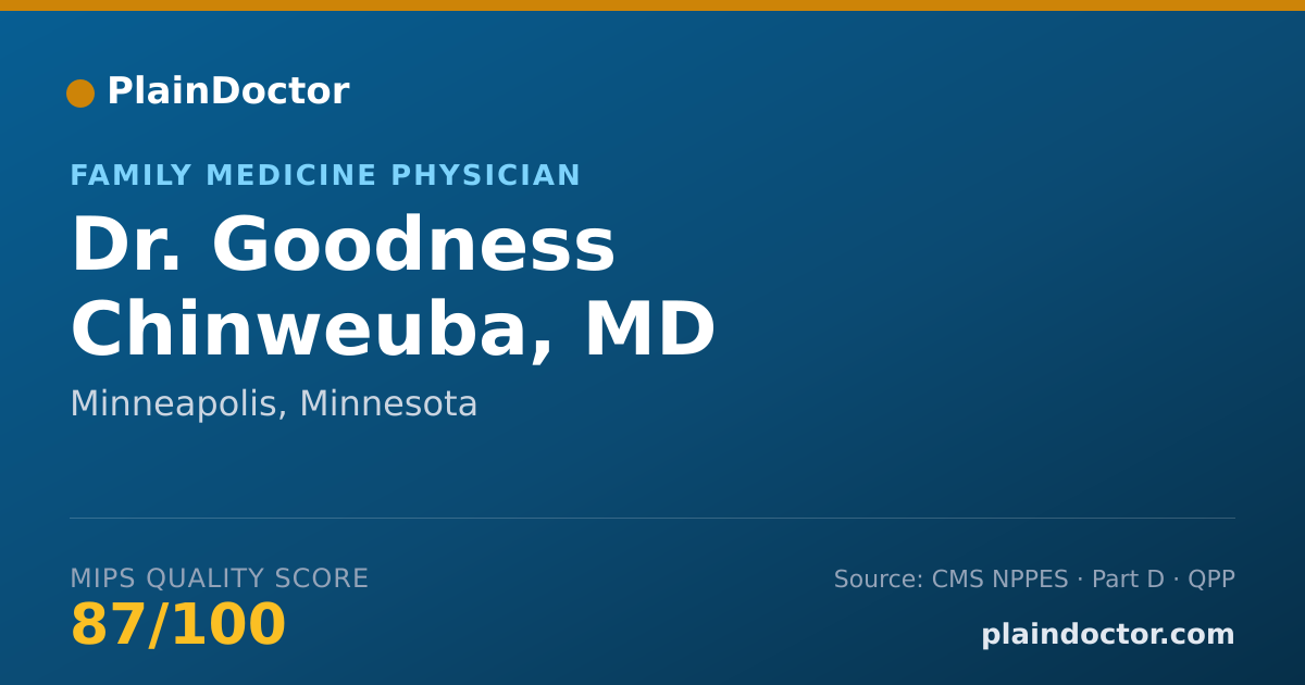 Shareable card for Goodness Chinweuba, MD - Family Medicine Physician, Minneapolis, MN