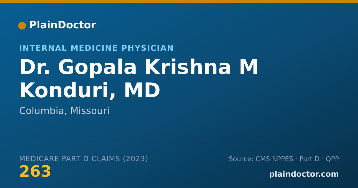 Shareable card for Gopala Krishna M Konduri, MD - Internal Medicine Physician, Columbia, MO