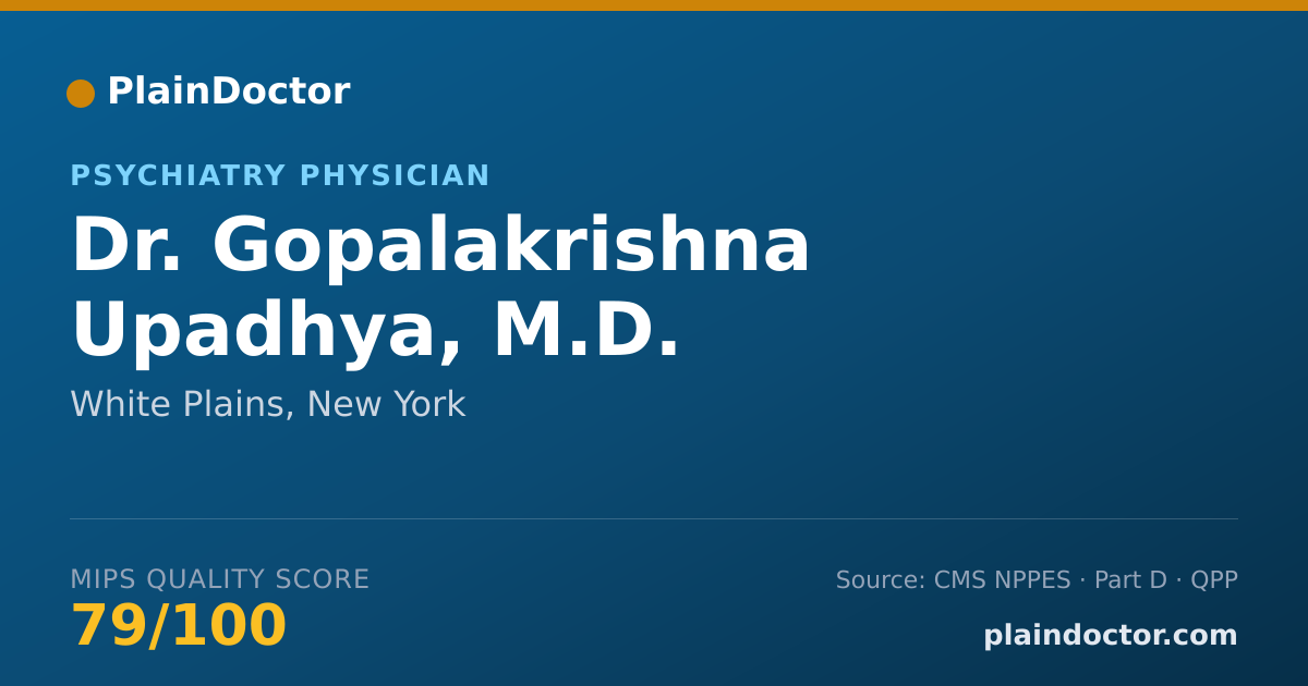 Shareable card for Gopalakrishna Upadhya, M.D. - Psychiatry Physician, White Plains, NY