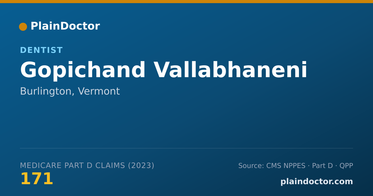 Shareable card for Gopichand Vallabhaneni - Dentist, Burlington, VT