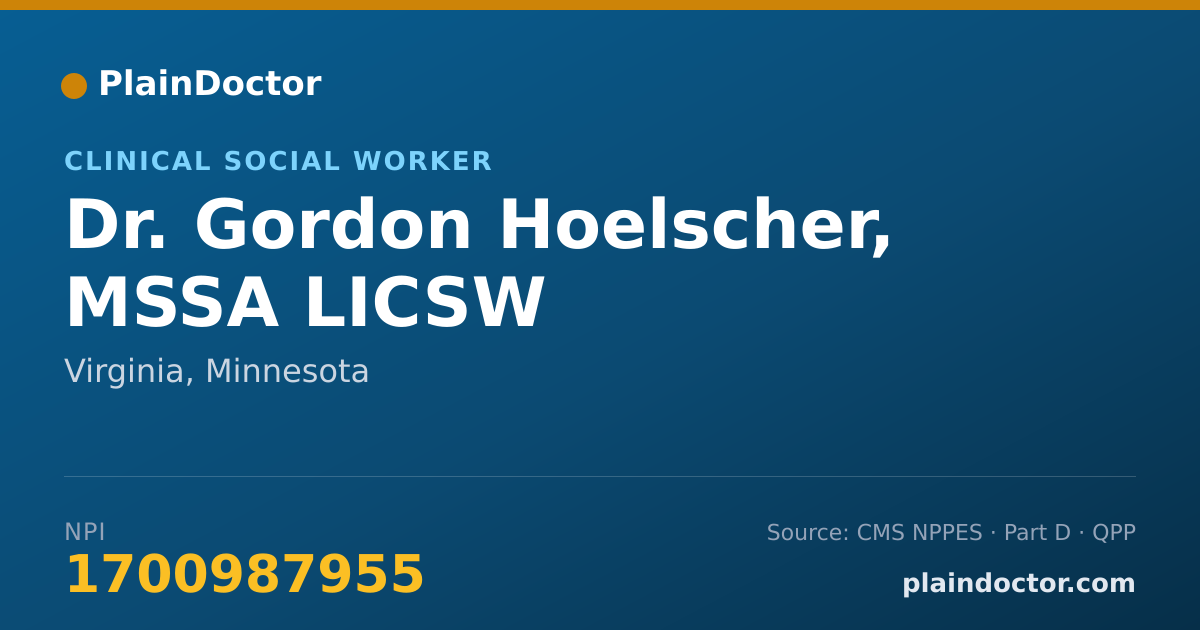 Shareable card for Gordon Hoelscher, MSSA  LICSW - Clinical Social Worker, Virginia, MN