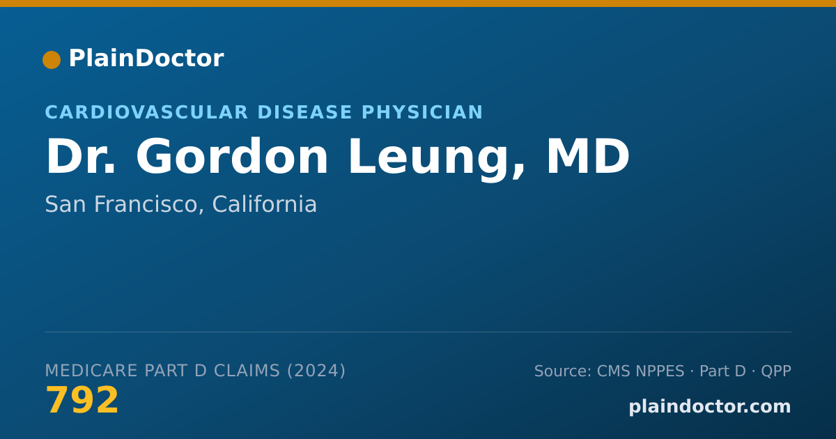 Shareable card for Gordon Leung, MD - Cardiovascular Disease Physician, San Francisco, CA
