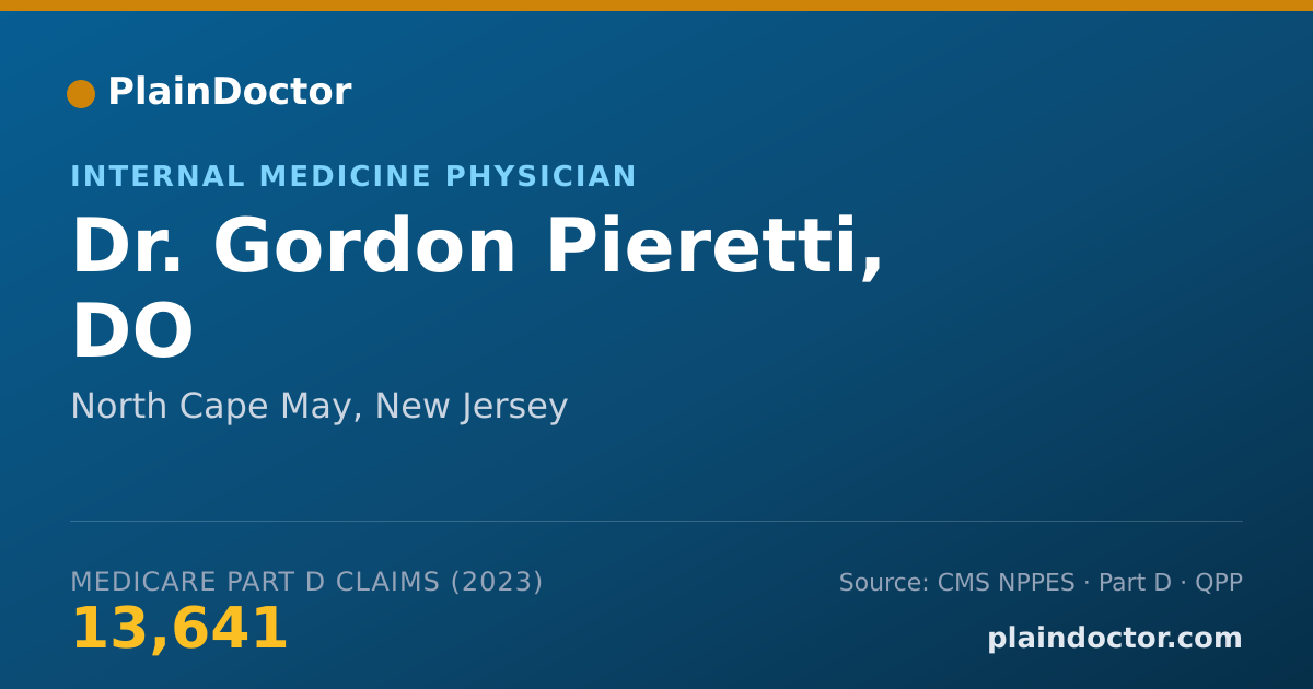 Shareable card for Gordon Pieretti, DO - Internal Medicine Physician, North Cape May, NJ