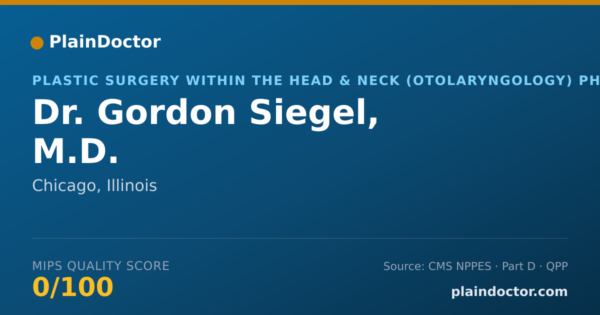 Shareable card for Gordon Siegel, M.D. - Plastic Surgery within the Head & Neck (Otolaryngology) Physician, Chicago, IL