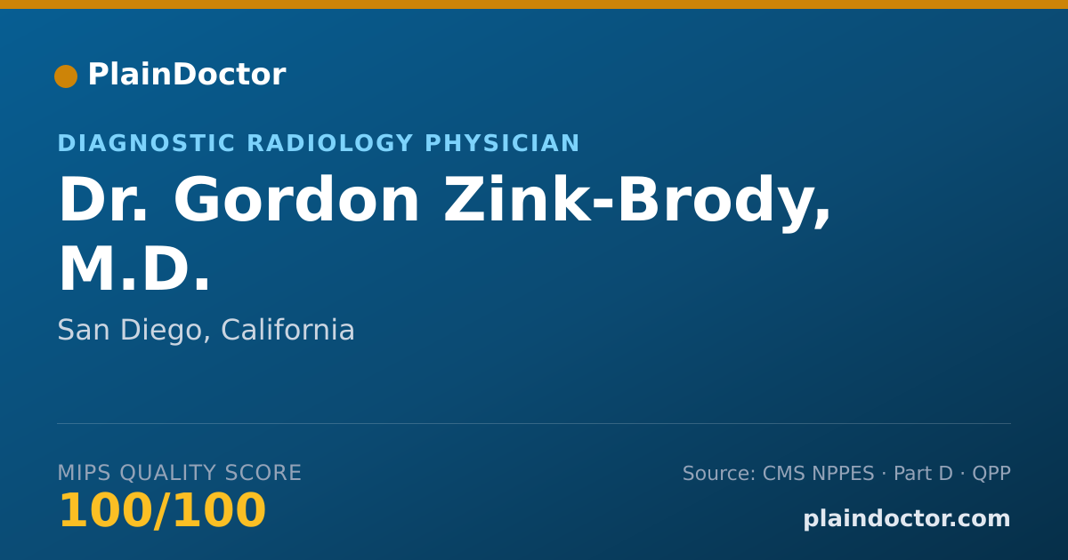 Shareable card for Gordon Zink-Brody, M.D. - Diagnostic Radiology Physician, San Diego, CA