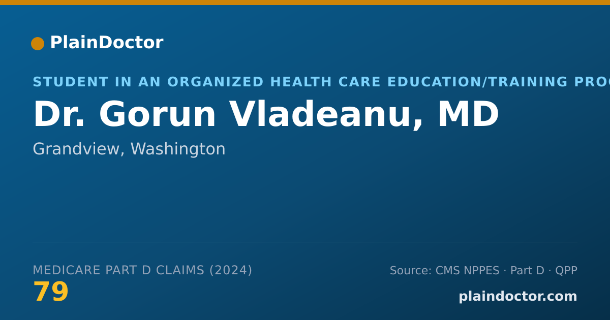 Shareable card for Gorun Vladeanu, MD - Student in an Organized Health Care Education/Training Program, Grandview, WA