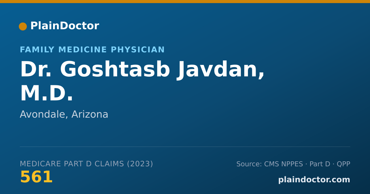 Shareable card for Goshtasb Javdan, M.D. - Family Medicine Physician, Avondale, AZ