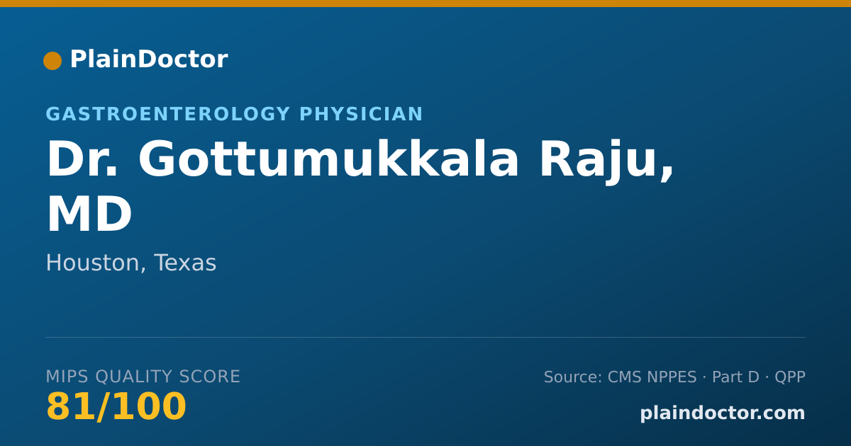 Shareable card for Gottumukkala Raju, MD - Gastroenterology Physician, Houston, TX