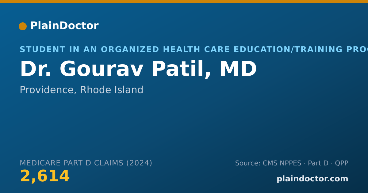 Shareable card for Gourav Patil, MD - Student in an Organized Health Care Education/Training Program, Providence, RI