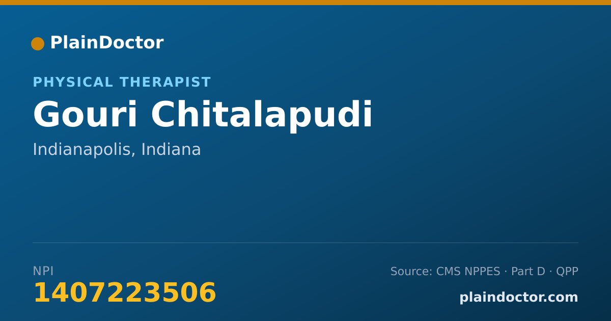 Shareable card for Gouri Chitalapudi - Physical Therapist, Indianapolis, IN