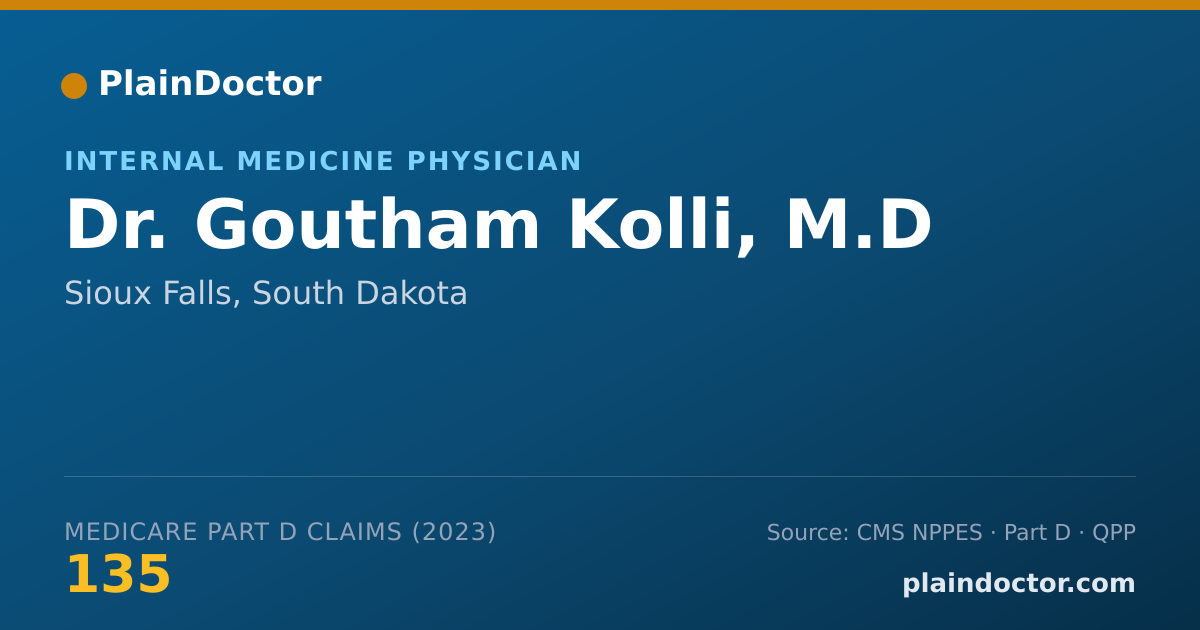 Shareable card for Goutham Kolli, M.D - Internal Medicine Physician, Sioux Falls, SD