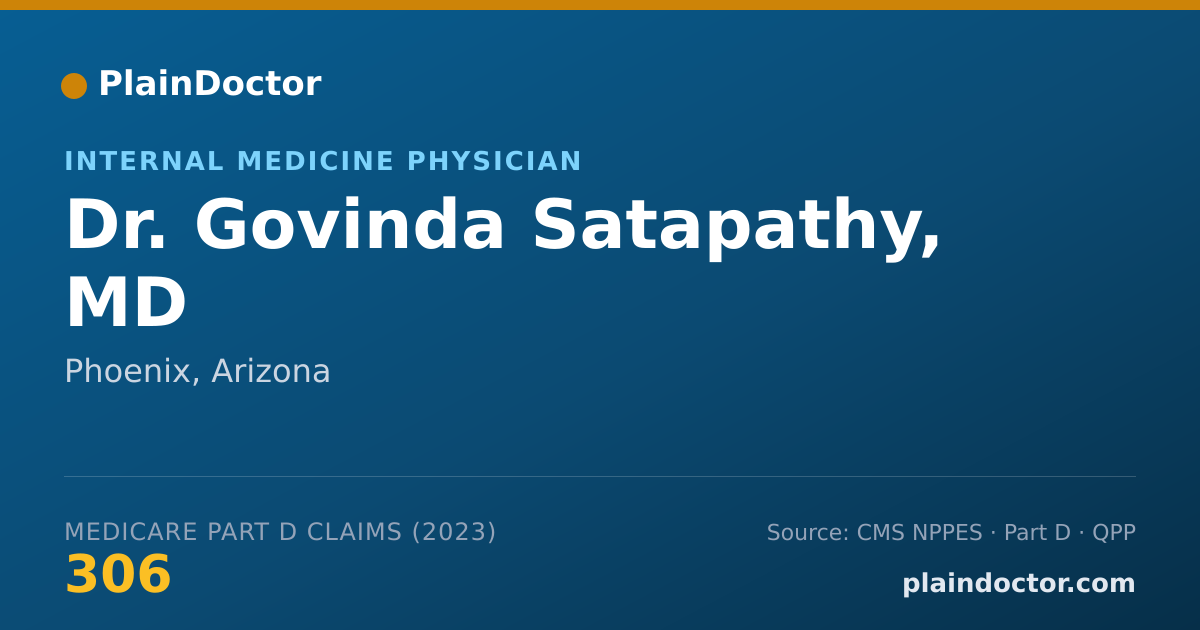 Shareable card for Govinda Satapathy, MD - Internal Medicine Physician, Phoenix, AZ