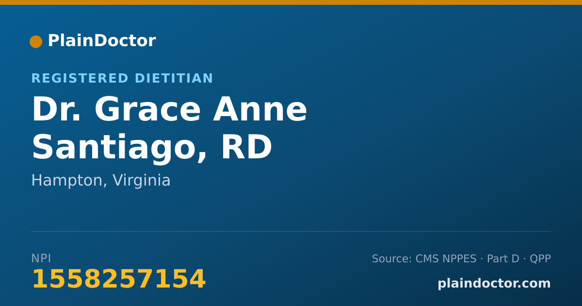 Shareable card for Grace Anne Santiago, RD - Registered Dietitian, Hampton, VA