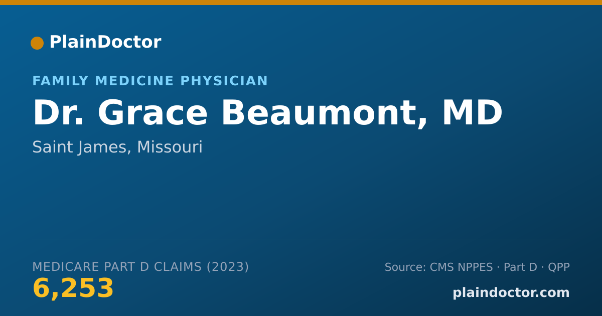 Shareable card for Grace Beaumont, MD - Family Medicine Physician, Saint James, MO
