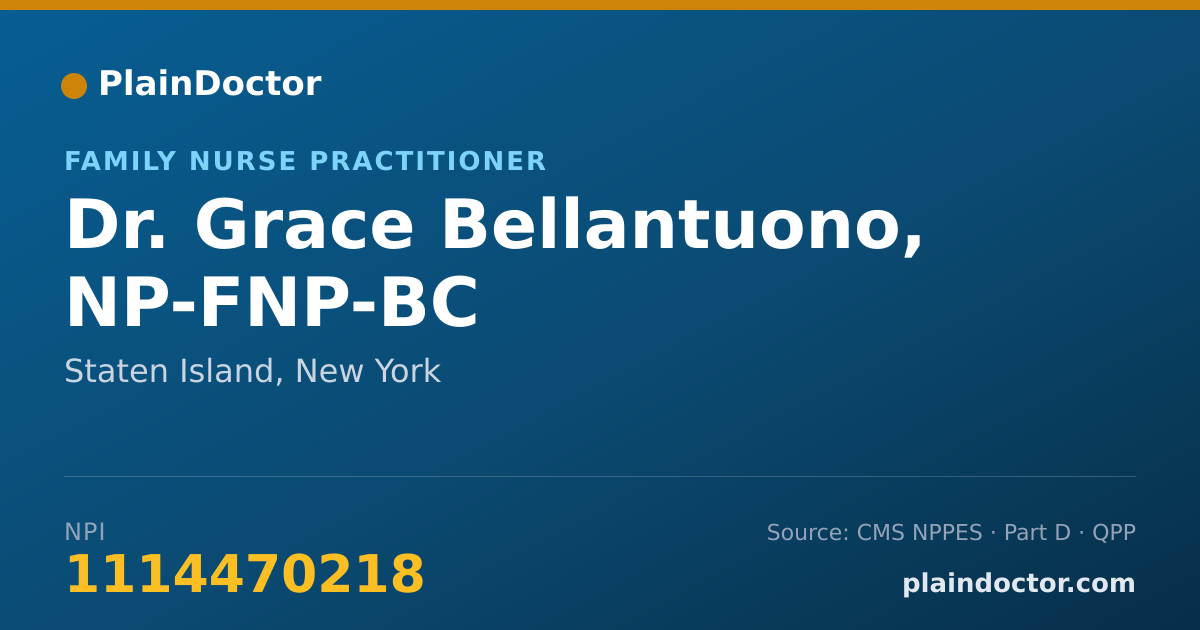 Shareable card for Grace Bellantuono, NP-FNP-BC - Family Nurse Practitioner, Staten Island, NY