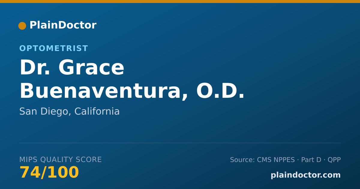 Shareable card for Grace Buenaventura, O.D. - Optometrist, San Diego, CA