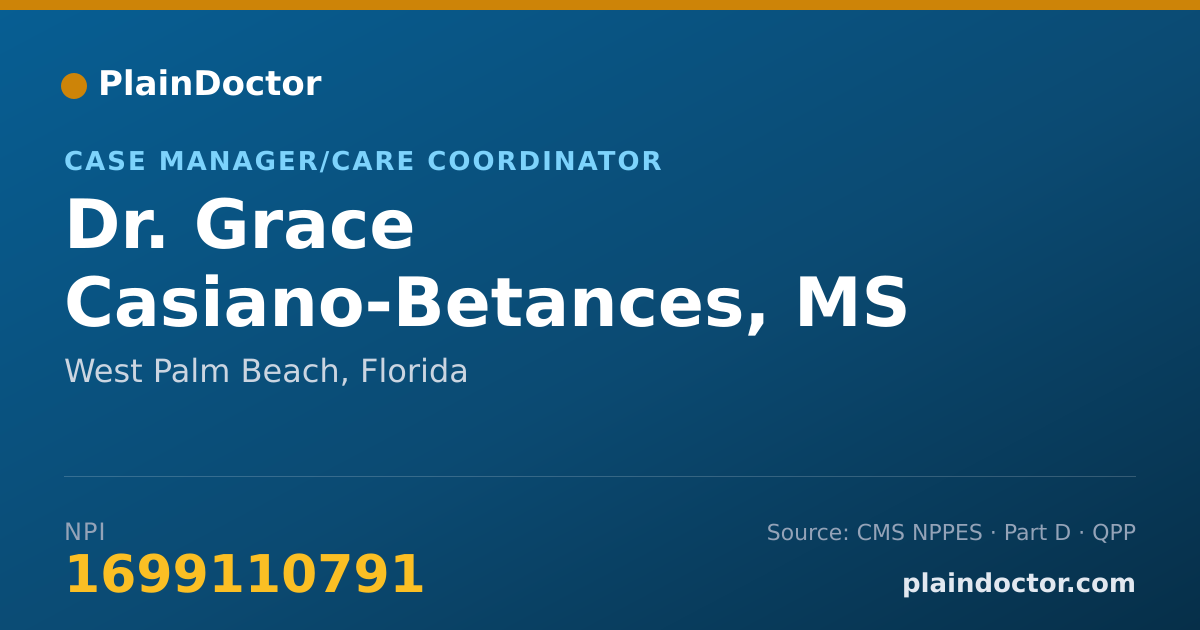 Shareable card for Grace Casiano-Betances, MS - Case Manager/Care Coordinator, West Palm Beach, FL