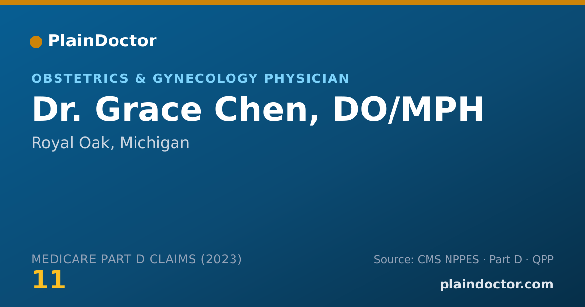 Shareable card for Grace Chen, DO/MPH - Obstetrics & Gynecology Physician, Royal Oak, MI