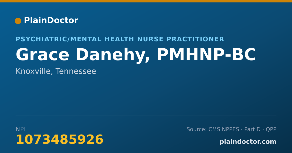 Shareable card for Grace Danehy, PMHNP-BC - Psychiatric/Mental Health Nurse Practitioner, Knoxville, TN
