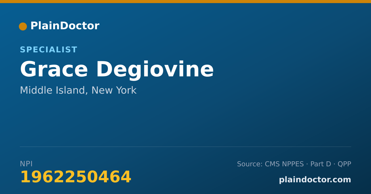Shareable card for Grace Degiovine - Specialist, Middle Island, NY