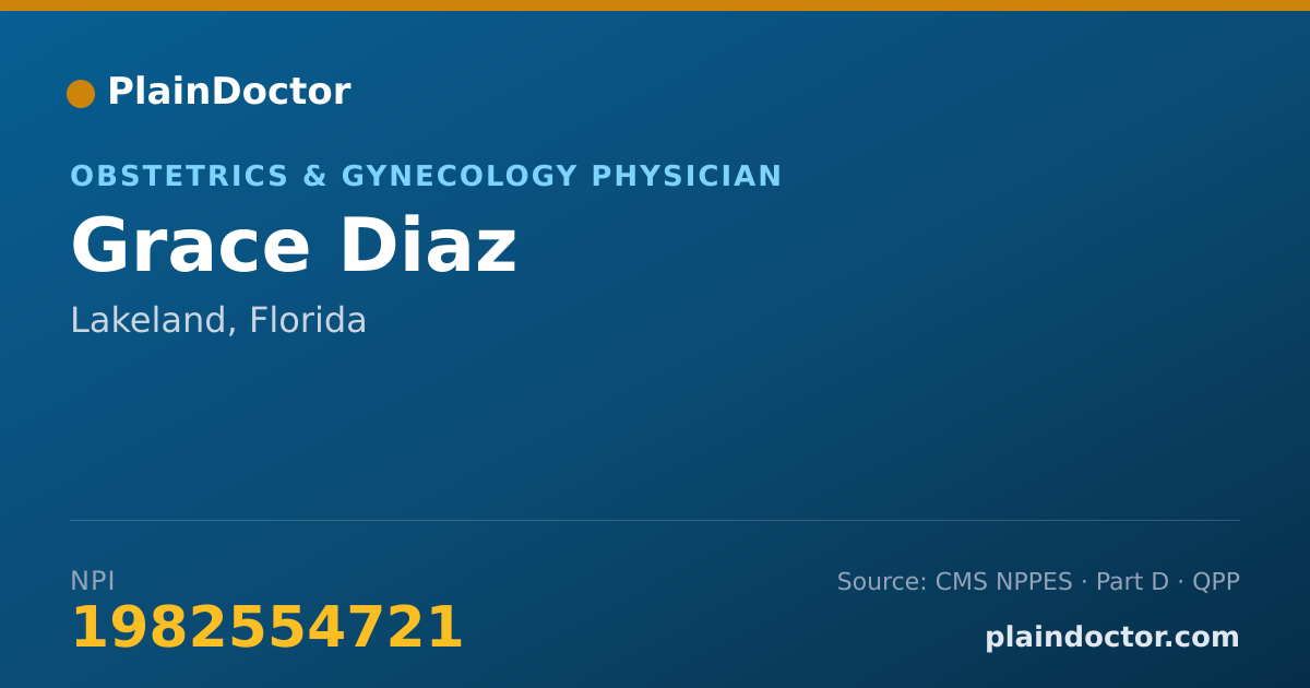 Shareable card for Grace Diaz - Obstetrics & Gynecology Physician, Lakeland, FL