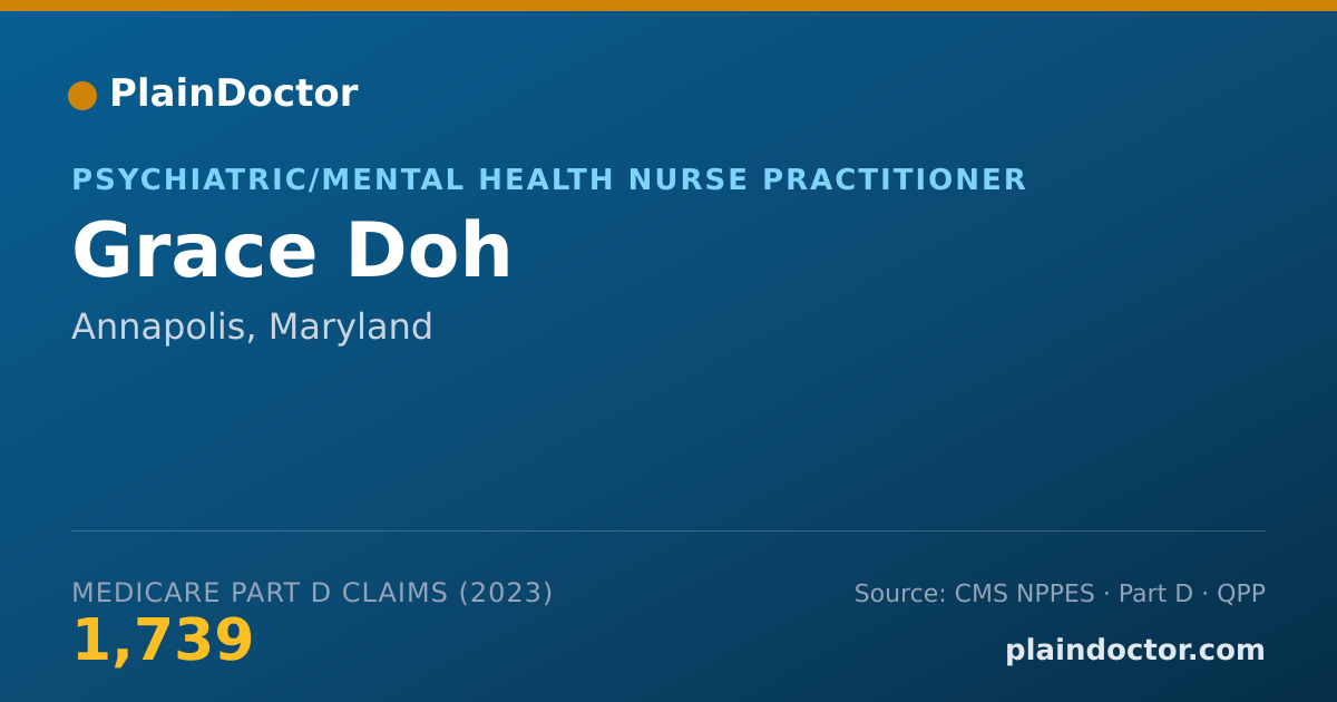 Shareable card for Grace Doh - Psychiatric/Mental Health Nurse Practitioner, Annapolis, MD