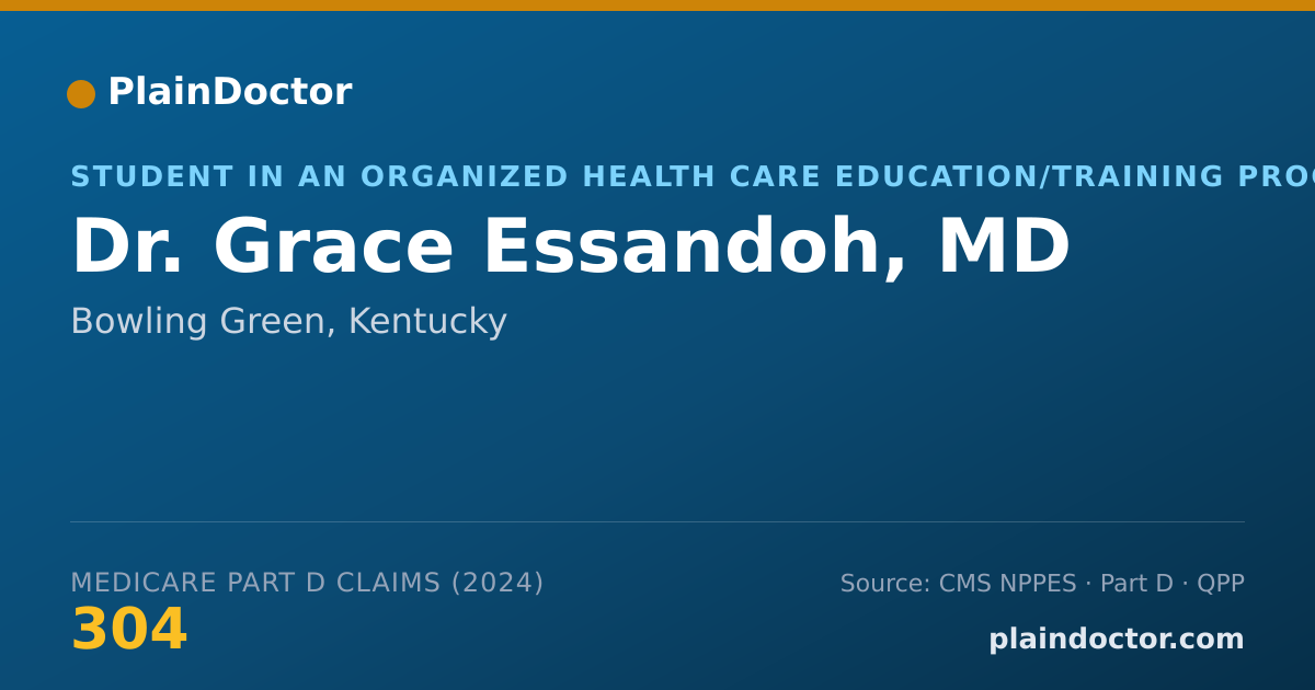 Shareable card for Grace Essandoh, MD - Student in an Organized Health Care Education/Training Program, Bowling Green, KY