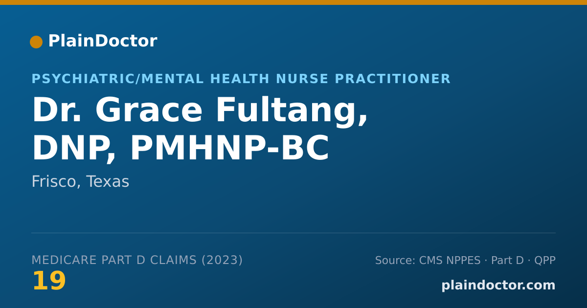 Shareable card for Grace Fultang, DNP, PMHNP-BC - Psychiatric/Mental Health Nurse Practitioner, Frisco, TX