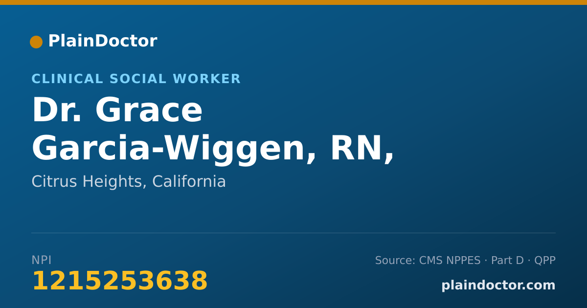 Shareable card for Grace Garcia-Wiggen, RN, MSW, LCSW - Clinical Social Worker, Citrus Heights, CA