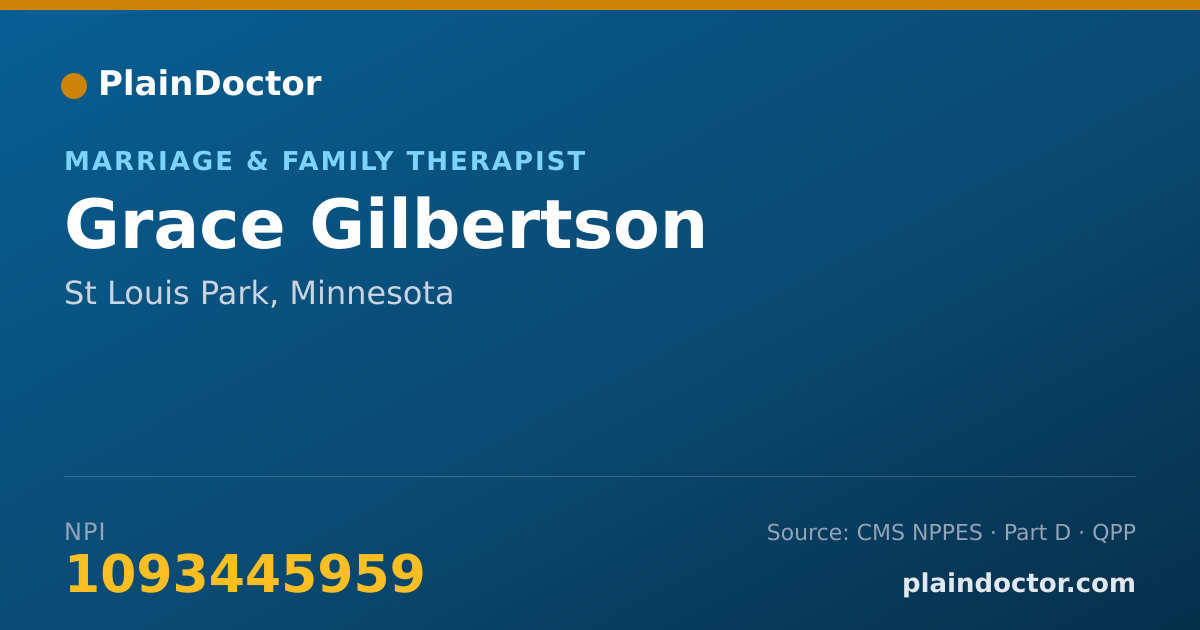 Shareable card for Grace Gilbertson - Marriage & Family Therapist, St Louis Park, MN