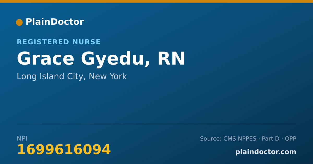 Shareable card for Grace Gyedu, RN - Registered Nurse, Long Island City, NY