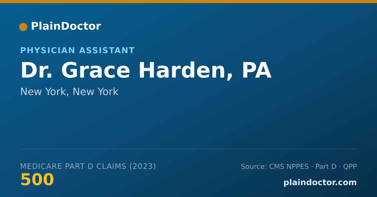 Shareable card for Grace Harden, PA - Physician Assistant, New York, NY