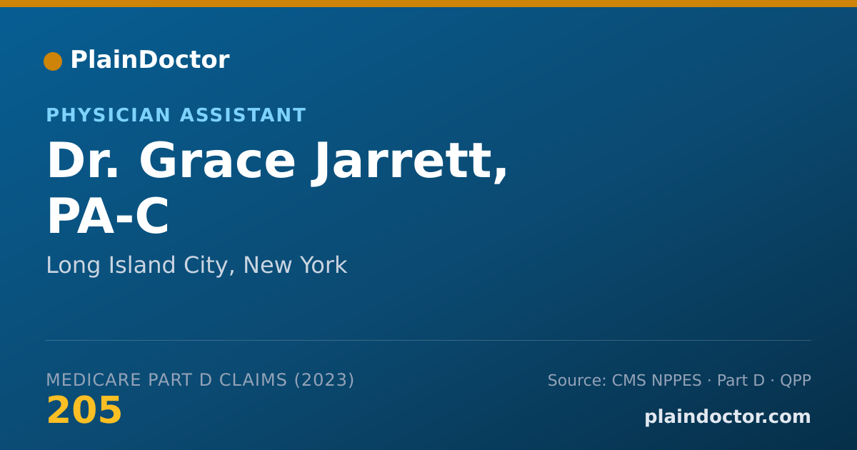 Shareable card for Grace Jarrett, PA-C - Physician Assistant, Long Island City, NY