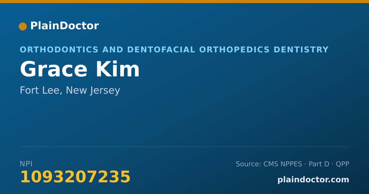Shareable card for Grace Kim - Orthodontics and Dentofacial Orthopedics Dentistry, Fort Lee, NJ