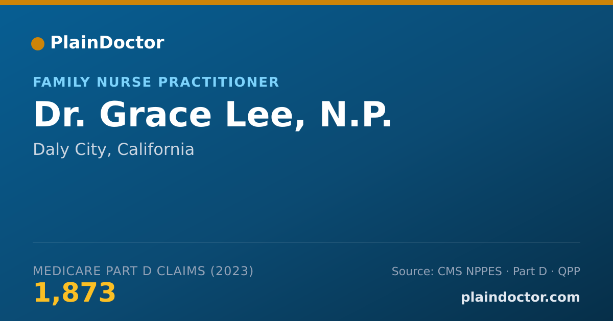 Shareable card for Grace Lee, N.P. - Family Nurse Practitioner, Daly City, CA