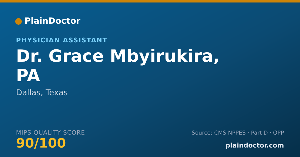 Shareable card for Grace Mbyirukira, PA - Physician Assistant, Dallas, TX