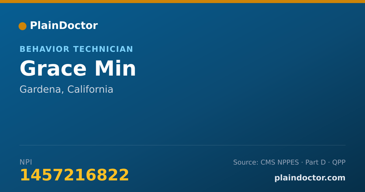 Shareable card for Grace Min - Behavior Technician, Gardena, CA