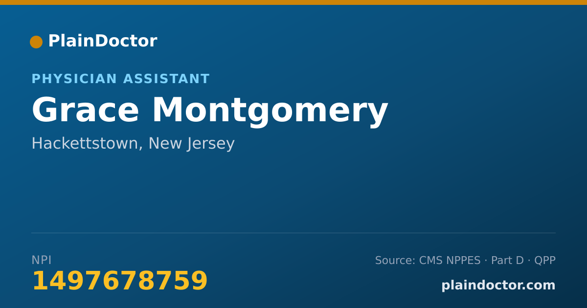 Shareable card for Grace Montgomery - Physician Assistant, Hackettstown, NJ
